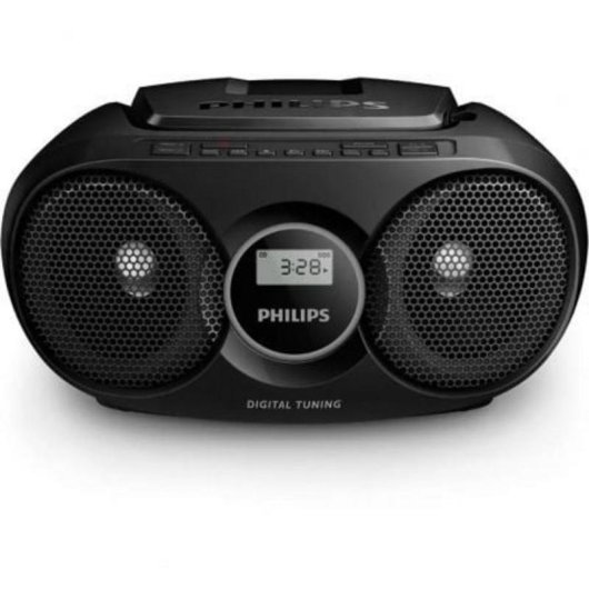 Rádio CD Philips AZ215S/12 Boombox 3W RMS CD Rádio FM Portátil Preto