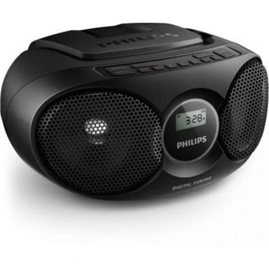 Rádio CD Philips AZ215S/12 Boombox 3W RMS CD Rádio FM Portátil Preto