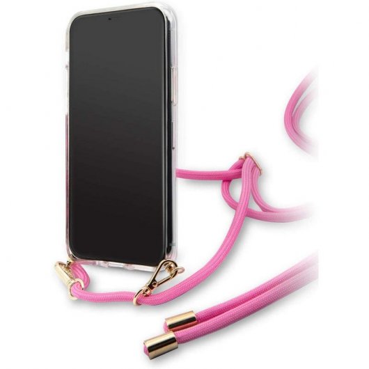 Guess Funda con Colgante Rosa para Apple iPhone 11 Pro