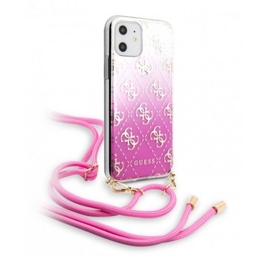 Guess Funda con Colgante Rosa para Apple iPhone 11