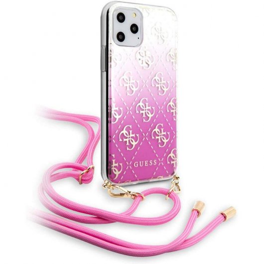 Guess Funda con Colgante Rosa para Apple iPhone 11 Pro Max