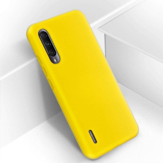 Avizar Funda de Silicona Semirrígida Mate Suave Amarilla para Xiaomi Mi A3