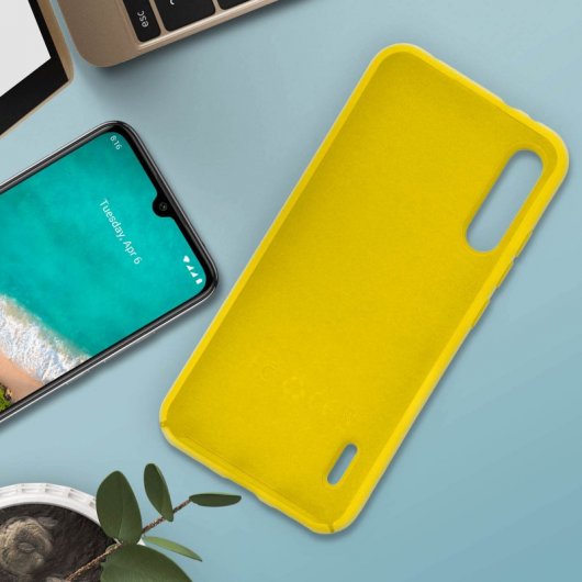 Avizar Funda de Silicona Semirrígida Mate Suave Amarilla para Xiaomi Mi A3