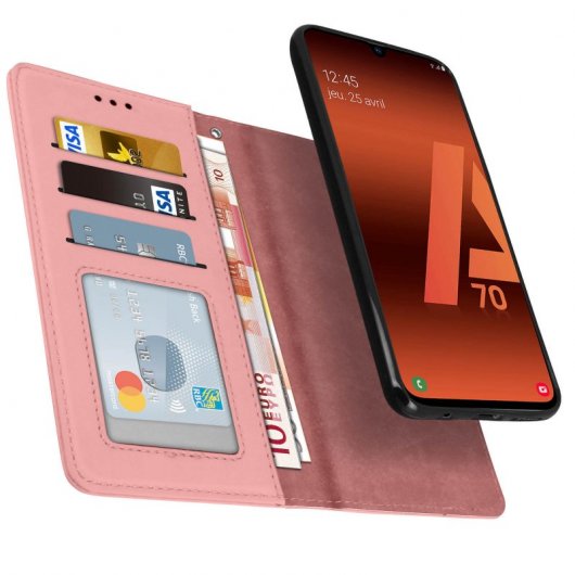 Avizar Funda Monedero Extraíble Rosa para Samsung Galaxy A70