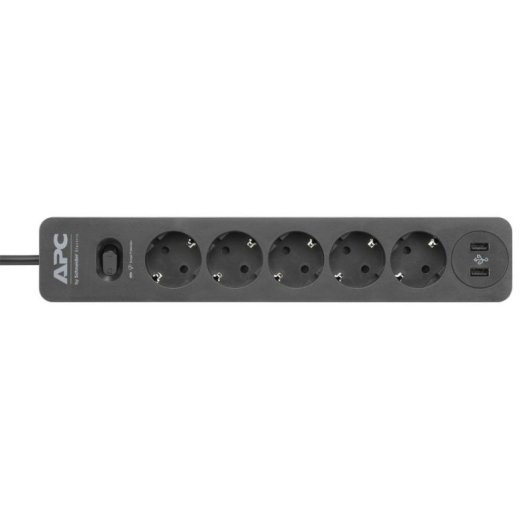 Multiprise APC PME5U2B-GR 5 Prises Protection 2 Ports USB Montage mural