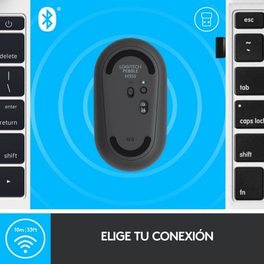 Logitech Pebble Mouse Wireless con Bluetooth Nero