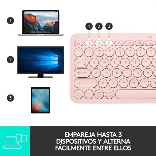 Tastiera Bluetooth multidispositivo Logitech K380 Rosa