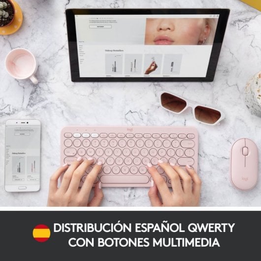 Tastiera Bluetooth multidispositivo Logitech K380 Rosa