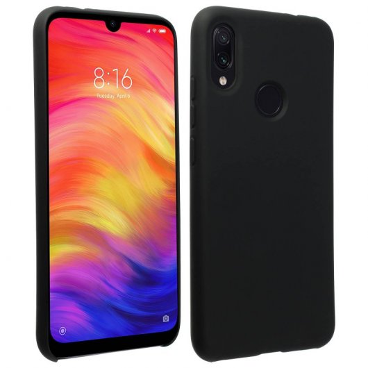 Avizar Funda de Silicona Semirrígida Mate Suave Negra para Xiaomi Note 7