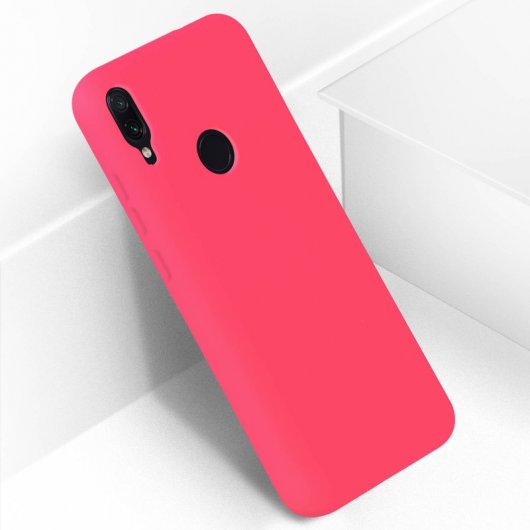 Avizar Funda de Silicona Semirrígida Mate Suave Fucsia para Xiaomi Note 7