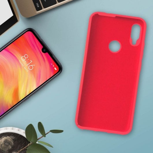 Avizar Funda de Silicona Semirrígida Mate Suave Fucsia para Xiaomi Note 7