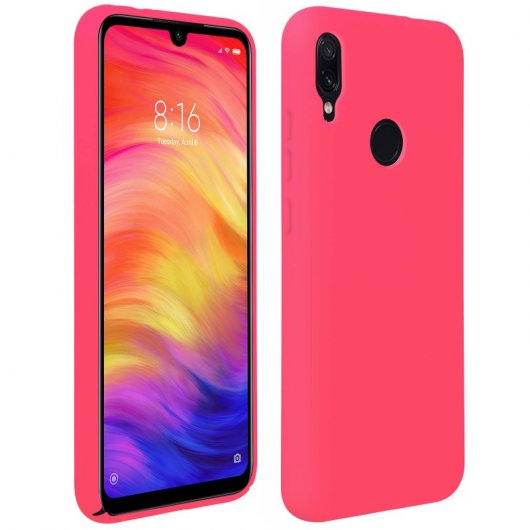 Avizar Funda de Silicona Semirrígida Mate Suave Fucsia para Xiaomi Note 7