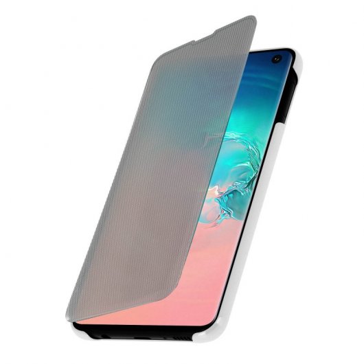 Avizar Funda Translúcida con Acabado Surcado Plateada para Samsung Galaxy S10e