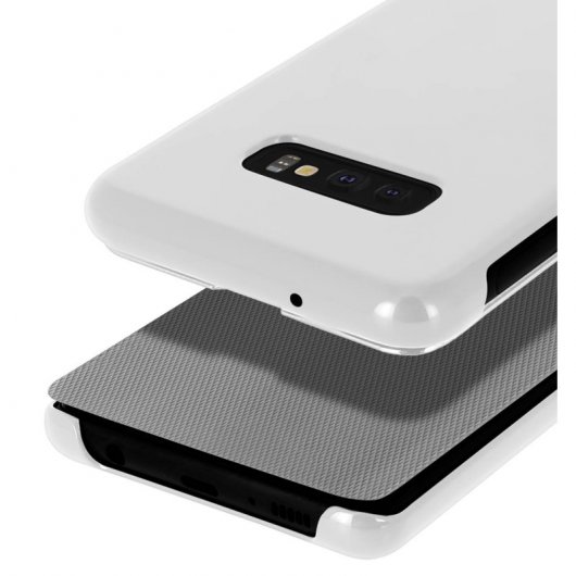 Avizar Funda Translúcida con Acabado Surcado Plateada para Samsung Galaxy S10e