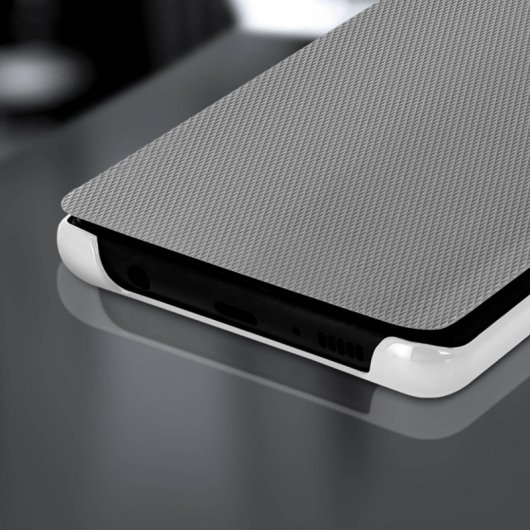 Avizar Funda Translúcida con Acabado Surcado Plateada para Samsung Galaxy S10e