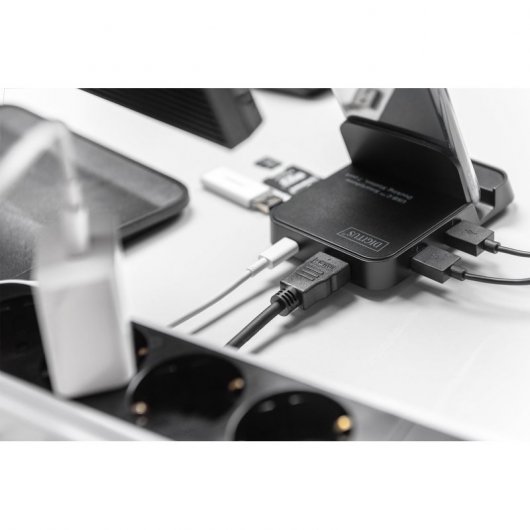 Digitus DA-70882 Dock Station para Smartphone USB-C a USB 3.0/2xUSB 2.0/USB-C/HDMI/SD/MicroSD