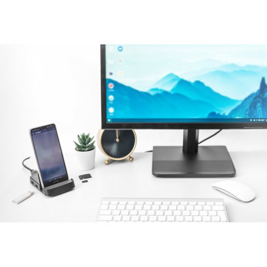 Digitus DA-70882 Dock Station para Smartphone USB-C a USB 3.0/2xUSB 2.0/USB-C/HDMI/SD/MicroSD