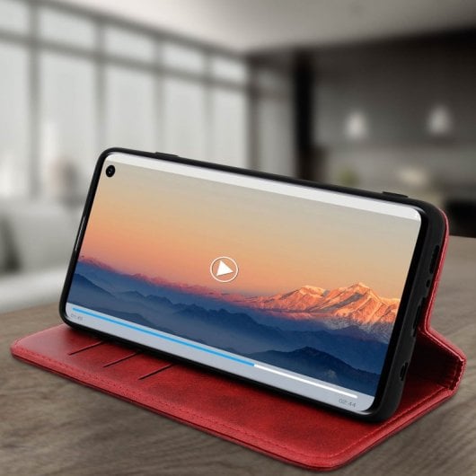 Avizar Funda Cartera con Función Soporte Roja para Samsung Galaxy S10