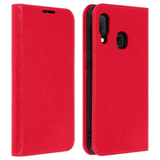 Custodia Portafoglio Per Galaxy A21 In Pelle PU Rossa - Con Chiusura Magnetica E Slot Per Carte
