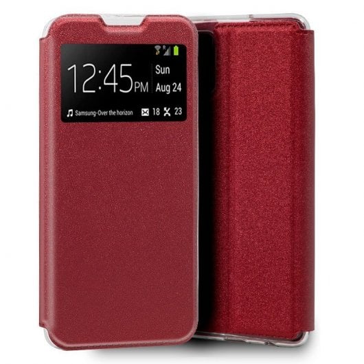 Étui Cool Flip Cover Rouge Uni pour Samsung Galaxy A71