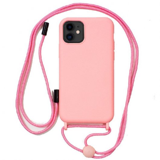 Cool Funda con Cordón Rosa para iPhone 11