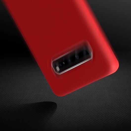Avizar Funda de Silicona Semirrígida Roja Mate para Samsung Galaxy S10 Plus