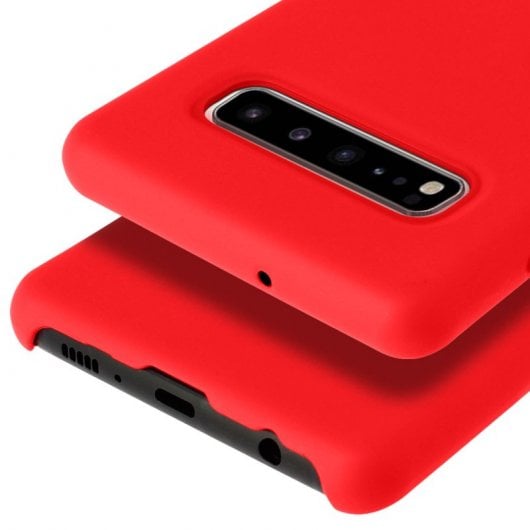 Avizar Funda de Silicona Semirrígida Roja Mate para Samsung Galaxy S10 Plus