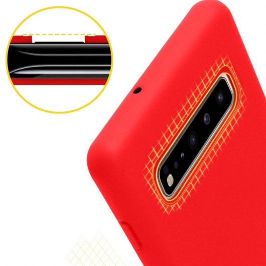 Avizar Funda de Silicona Semirrígida Roja Mate para Samsung Galaxy S10 Plus