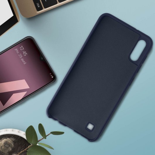 Avizar Funda de Silicona Semirrígida Suave Azul Oscuro para Samsung Galaxy A10
