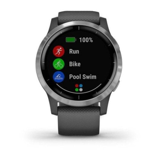 Garmin Vívoactive 4 Bluetooth GPS WiFi 45mm MIP Prata Cinzento Unissexo SpO2 Pulsómetro Sono