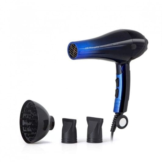 Klappbarer Professioneller Föhn Orbegozo SE 2085 2200W 3 Temperaturstufen 2 Geschwindigkeiten mit Zubehör Schwarz Blau