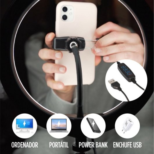 Ksix Kit Studio Live LED-Ring mit Stativ für Smartphone