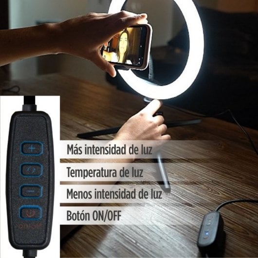 Kit Ksix Studio Live Anello LED con treppiede per Smartphone