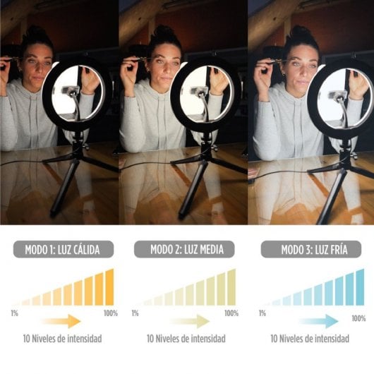 Ksix Kit Studio Live LED-Ring mit Stativ für Smartphone