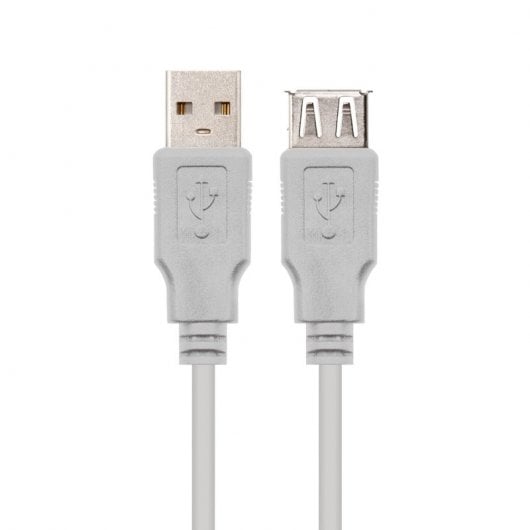 Nanocable Cable Prolongador USB 2.0 Tipo A Macho/Hembra 1m Beige