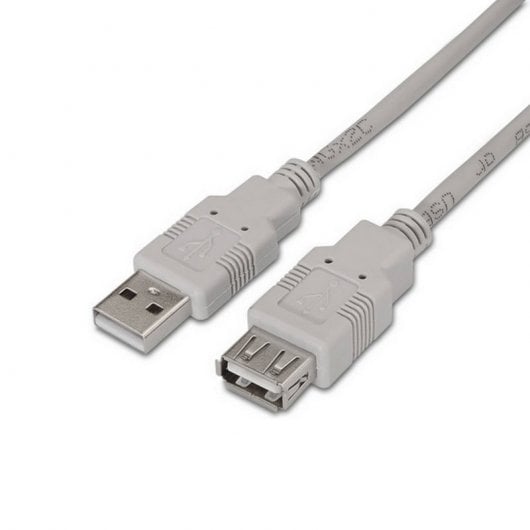 Nanocable Cable Prolongador USB 2.0 Tipo A Macho/Hembra 1m Beige