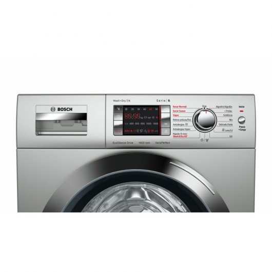 Bosch Serie 6 WVH2849XEP Lavasecadora de Carga Frontal 7Kg/5Kg A Acero Inoxidable Mate