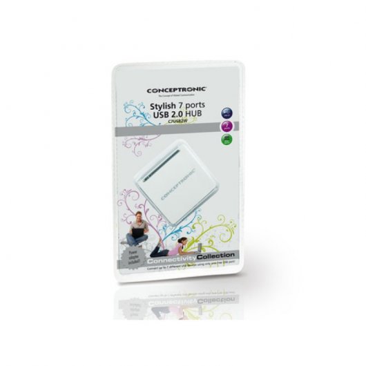 Conceptronic C7USB2W hub di interfaccia 480 Mbit/s Bianco