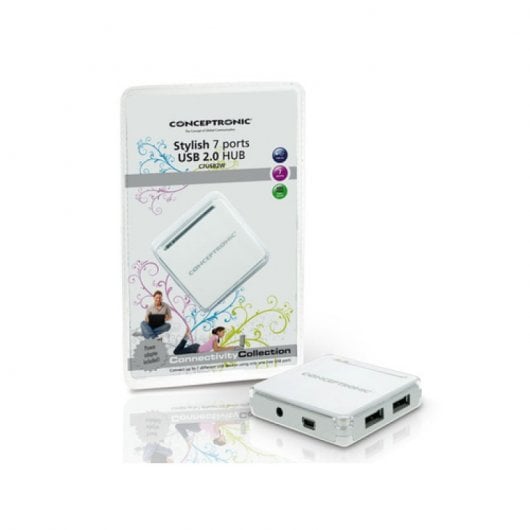 Conceptronic C7USB2W hub di interfaccia 480 Mbit/s Bianco