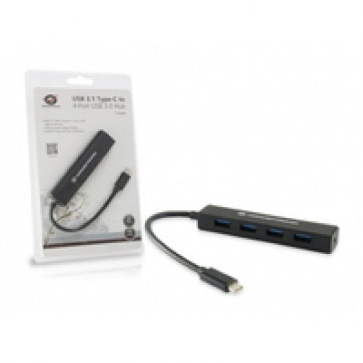 Hub USB-C Conceptronic 4xUSB 3.0 Nero