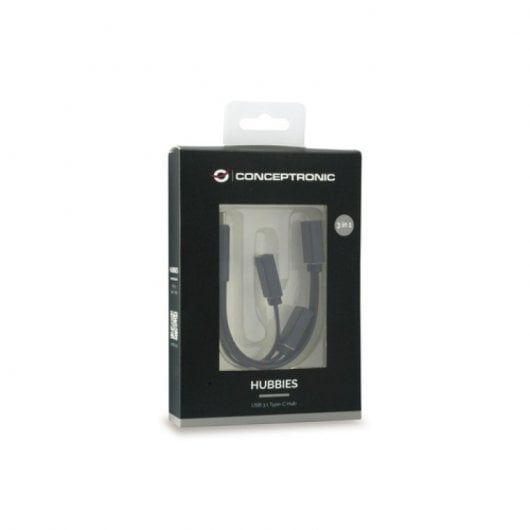 Conceptronic Hub USB-C a USB 3.0 + 2 USB OTG Negro