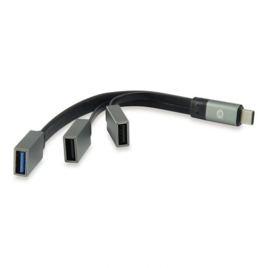 Conceptronic Hub USB-C a USB 3.0 + 2 USB OTG Gris