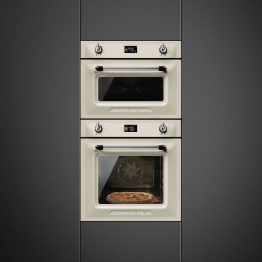 Smeg Victoria SF4920MCP Horno Microondas Compacto 40L Crema