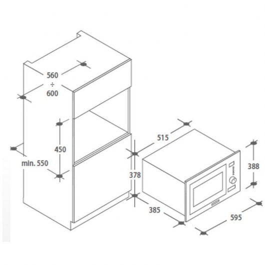 Candy MICG25GDFW Microondas Integrable 25L 900W Blanco