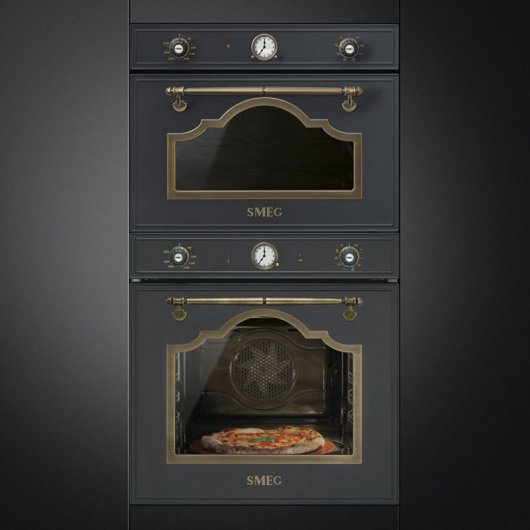 Smeg SF4750MAO Microondas Integrable con Grill 40L Antracita