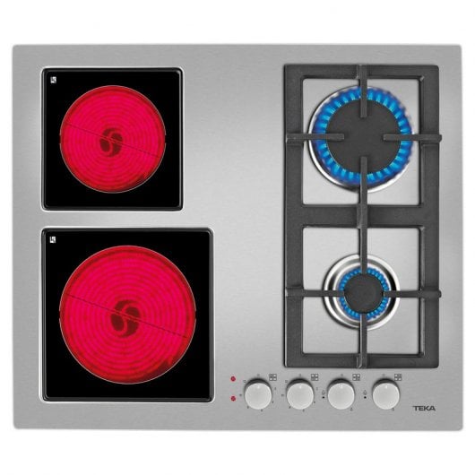 Teka EFX 60 2G 2H AI AL CI Placa Mixta 2 Zonas Vitrocerámicas + 2 Zonas Gas Natural Acero Inoxidable