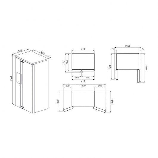 Smeg Victoria SBS963P Frigorífico Americano A+ Negro