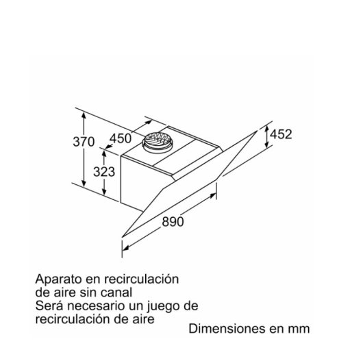 Bosch Serie 6 DWK97JM60 Campana Decorativa 90cm A+ Cristal Negro