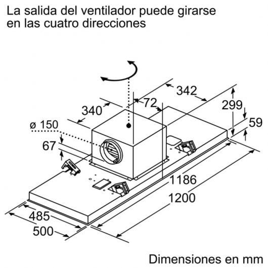 Siemens iQ500 LR27CBS20 Campana Extractora de Techo 120cm A Blanca