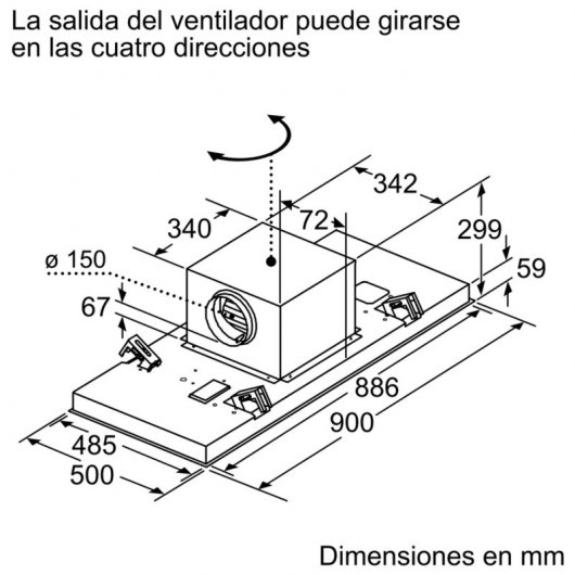Siemens iQ500 LR97CBS20 Campana Extractora de Techo 90cm A Blanca
